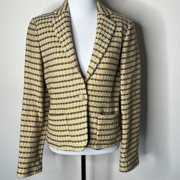 Barney’s New York Vintage Cream Tweed Blazer - Picture 1 of 8